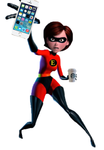 Mrs. Incredible... my secret identity?! Maybe one day... (Disney character, iPhone 5s and Starbucks cup edited by emily elizabeth enns)